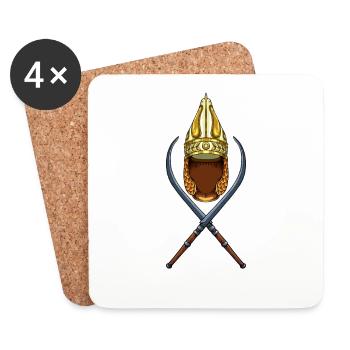 Épées et casque daces - Dessous de verre (lot de 4) - blanc - Devant