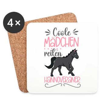 Coole Mädchen reiten Hannoveraner - Untersetzer (4er-Set) - Weiß - Vorne