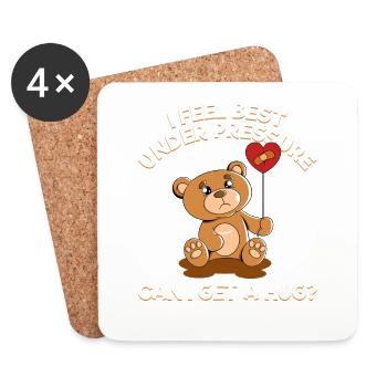 süßer Bär Kuscheltier Umarmung Stofftier Liebe - Untersetzer (4er-Set) - Weiß - Vorne