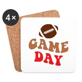 Jour de match - Football - Dessous de verre (lot de 4) - blanc - Devant