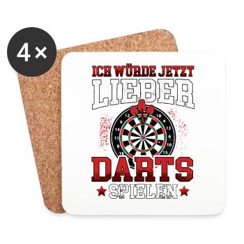 Ich würde Darts spielen Dart Dartspieler 180 - Untersetzer (4er-Set) - Weiß - Vorne