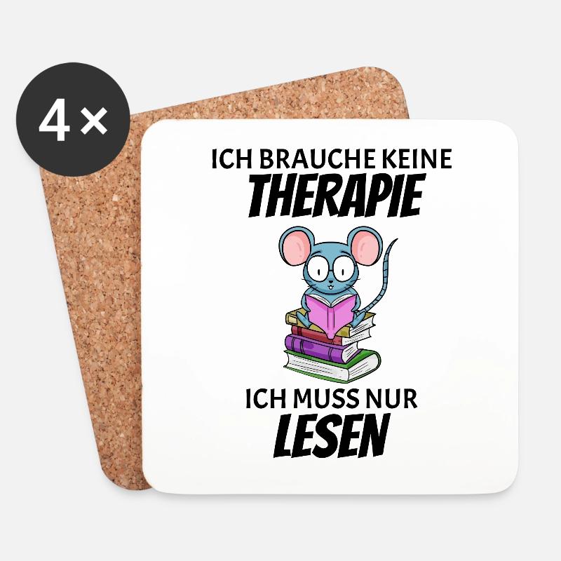 Lesen Buch Bücher Leser Geschenk - Untersetzer (4er-Set) - Weiß