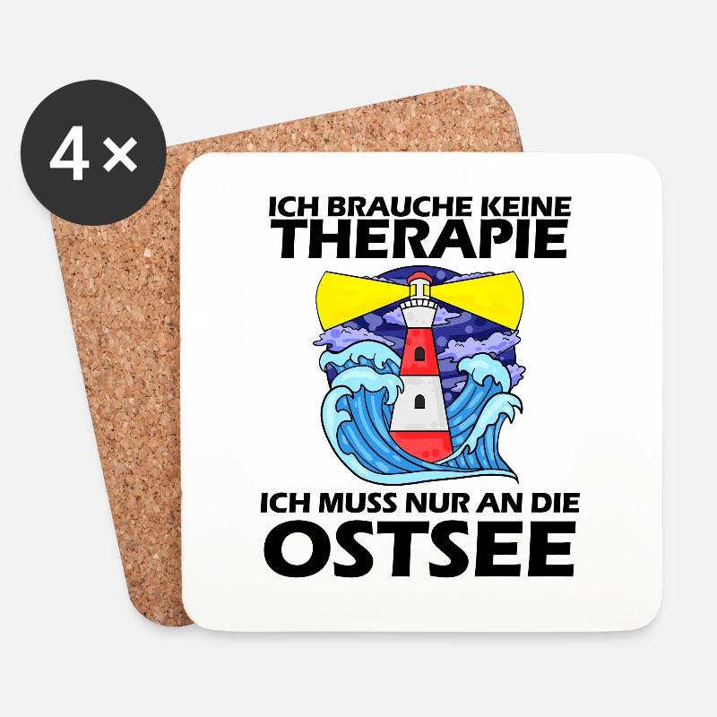 Ostsee Urlaub - Untersetzer (4er-Set) - Weiß