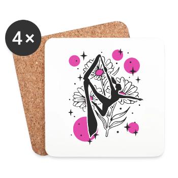 Aerial Yoga Dancer - Aerial Silk - Coasters (set of 4) - white - Front