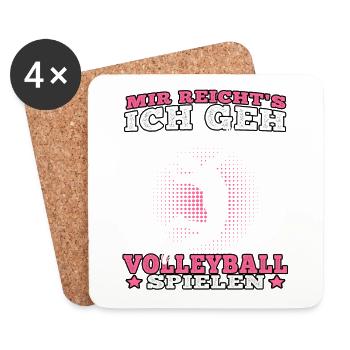 Ich geh Volleyball spielen Volleyballerin - Untersetzer (4er-Set) - Weiß - Vorne