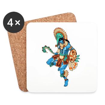 Le dieu aztèque de la guerre - Huitzilopochtli - Dessous de verre (lot de 4) - blanc - Devant