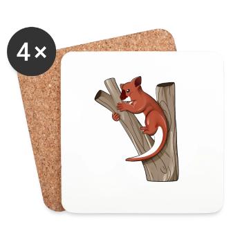 Cartoon Tree Kangaroo - Coasters (set of 4) - white - Front