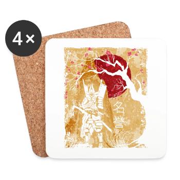 Samurai Japanese Art Vintage Fighter Retro - Coasters (set of 4) - white - Front