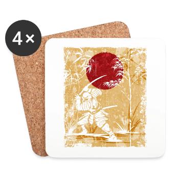 Samurai Japanese Art Vintage Fighter Retro - Coasters (set of 4) - white - Front