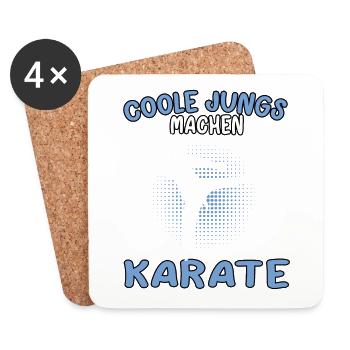 Coole Jungs Karate Karateka asiatischer Kampfsport - Untersetzer (4er-Set) - Weiß - Vorne