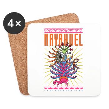 Déesse de la Terre Aztèque - Mayahuel - Dessous de verre (lot de 4) - blanc - Devant