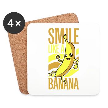 Smile like a banana - Banane - Coasters (set of 4) - white - Front