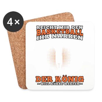 Basketball König Basketballer Basketballspieler - Untersetzer (4er-Set) - Weiß - Vorne