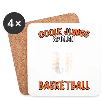 Coole Jungs spielen Basketball Basketballer - Untersetzer (4er-Set) - Weiß - Vorne