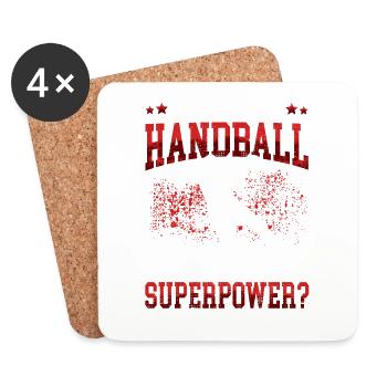 würde lieber Handball spielen Handballer - Untersetzer (4er-Set) - Weiß - Vorne