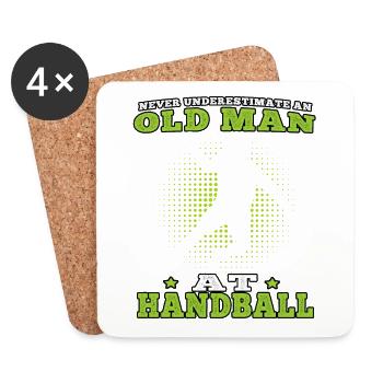 would rather play handball Handball player - Coasters (set of 4) - white - Front
