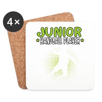 would rather play handball Handball player - Coasters (set of 4) - white - Front