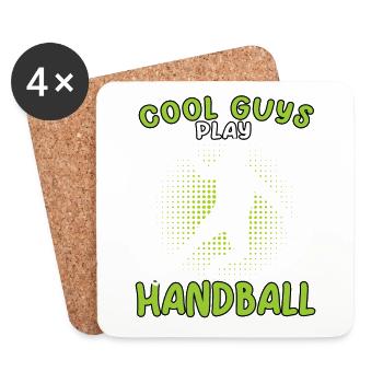would rather play handball Handball player - Coasters (set of 4) - white - Front