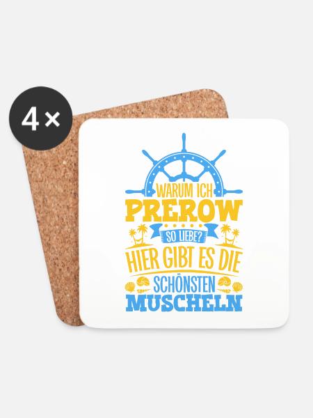 Schöne Muscheln - Warum ich Prerow so liebe - Untersetzer (4er-Set) - Weiß