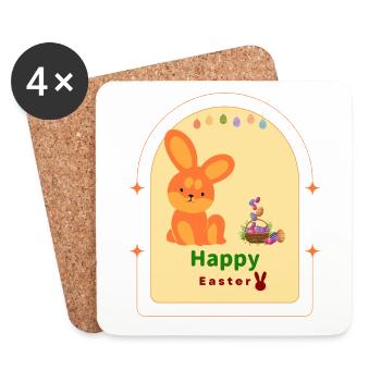 Happy Easter Easter for Easter as a gift, sweet - Coasters (set of 4) - white - Front