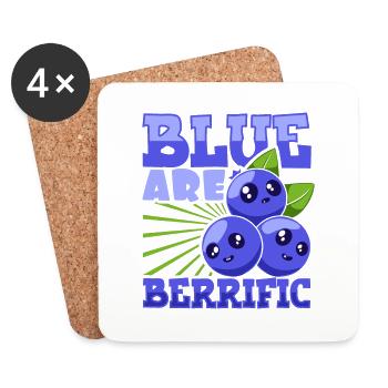Blue are berrific - Blaubeeren - Untersetzer (4er-Set) - Weiß - Vorne