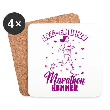 Legendary marathon runner - prosthetic leg - Coasters (set of 4) - white - Front