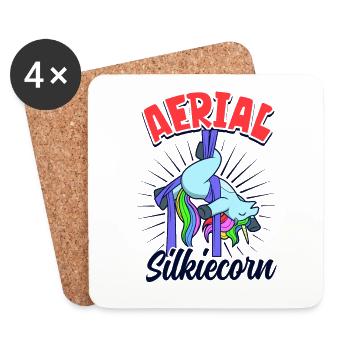 Silkiecorn aérien - Soies aériennes - Dessous de verre (lot de 4) - blanc - Devant