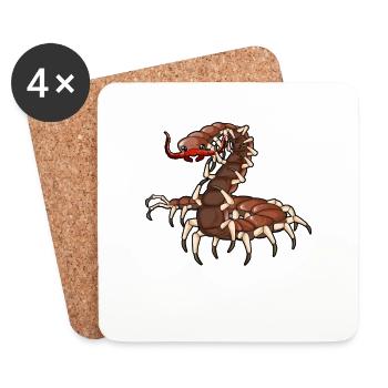 Cartoon Centipedes - Coasters (set of 4) - white - Front
