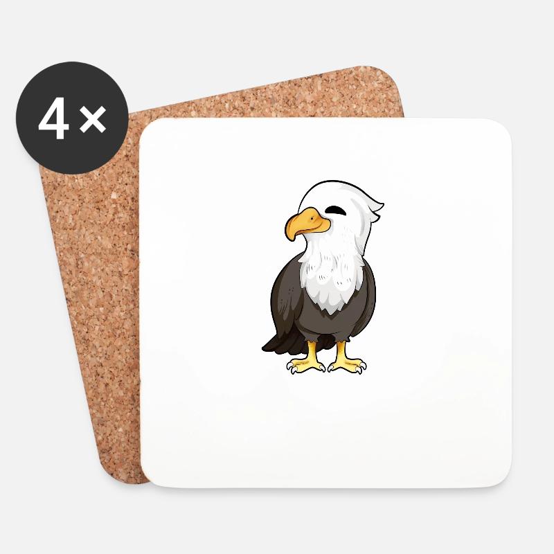 Kawaii Seeadler - Untersetzer (4er-Set) - Weiß