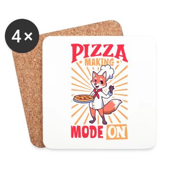 Pizza Making Mode On - Pizza Baker - Coasters (set of 4) - white - Front