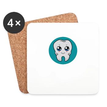 Sweet kawaii tooth - Coasters (set of 4) - white - Front
