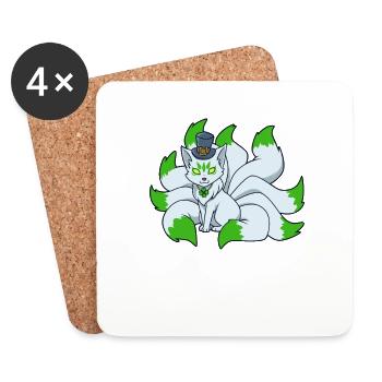 Kitsune Leprechaun - St Patricks Kitsune - Untersetzer (4er-Set) - Weiß - Vorne