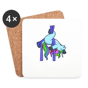 Aerial Silk Einhorn - Untersetzer (4er-Set) - Weiß - Vorne
