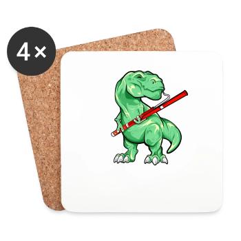 TREX joue du basson - Dessous de verre (lot de 4) - blanc - Devant