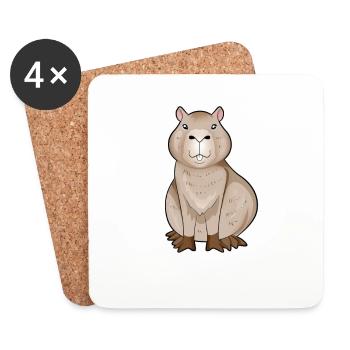 Kawaii Capybara - Coasters (set of 4) - white - Front