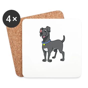 Kawaii Deutsche Dogge - Untersetzer (4er-Set) - Weiß - Vorne