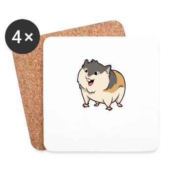 Kawaii Lemming - Coasters (set of 4) - white - Front