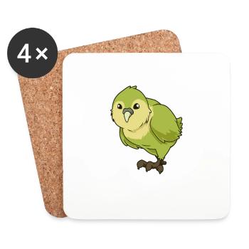 Kawaii Kakapo - Untersetzer (4er-Set) - Weiß - Vorne