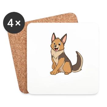 Kawaii Jackal - Coasters (set of 4) - white - Front