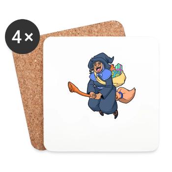 Christmas Witch - Befana - Coasters (set of 4) - white - Front