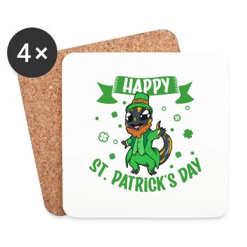 Salamandre de St Patrick - Bonne Saint-Patrick - Dessous de verre (lot de 4) - blanc - Devant
