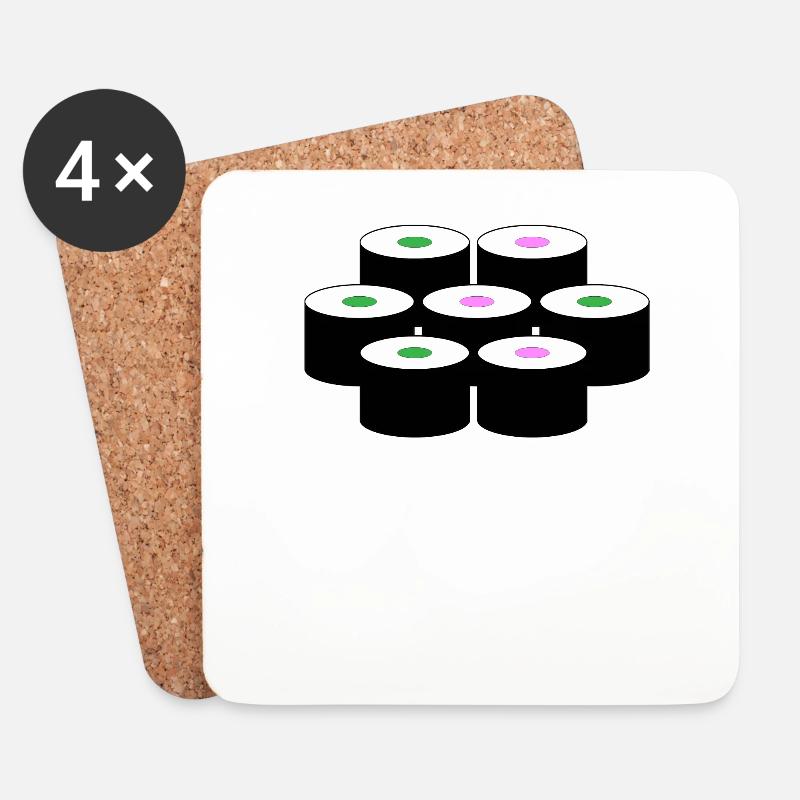 Sushi Motiv - Untersetzer (4er-Set) - Weiß