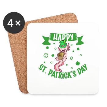 St Patricks Axolotl - Happy St Patricks Day - Untersetzer (4er-Set) - Weiß - Vorne