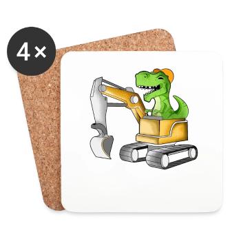 TREX drives excavator driver - Coasters (set of 4) - white - Front