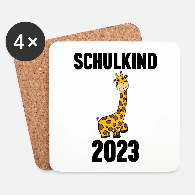 Schuldkind Einschulung 2023 - Untersetzer (4er-Set) - Weiß