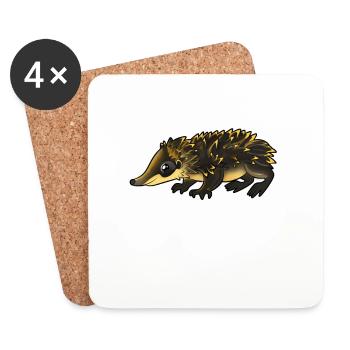 Tenrecs rayés Kawaii - Dessous de verre (lot de 4) - blanc - Devant