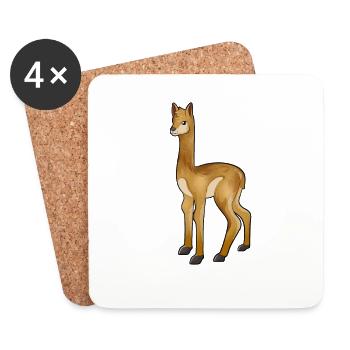 Kawaii Vicuña - Dessous de verre (lot de 4) - blanc - Devant
