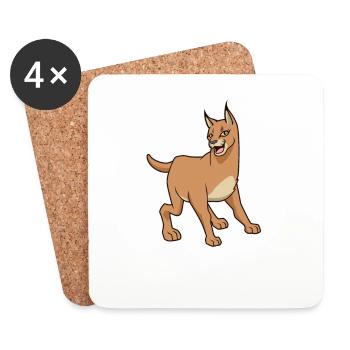 Kawaii caracal - Dessous de verre (lot de 4) - blanc - Devant