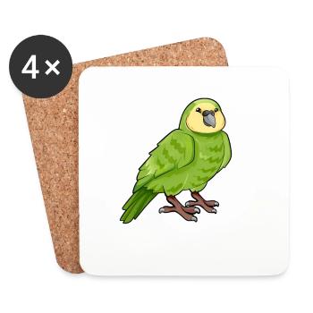 Kawaii Kakapo - Dessous de verre (lot de 4) - blanc - Devant