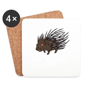 Kawaii tree spine - Coasters (set of 4) - white - Front